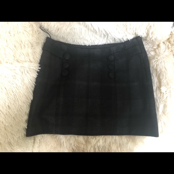 J.Crew Dark Plaid Wool Skirt - Picture 1 of 3